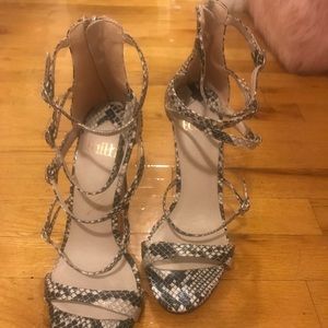 asos snake print heels